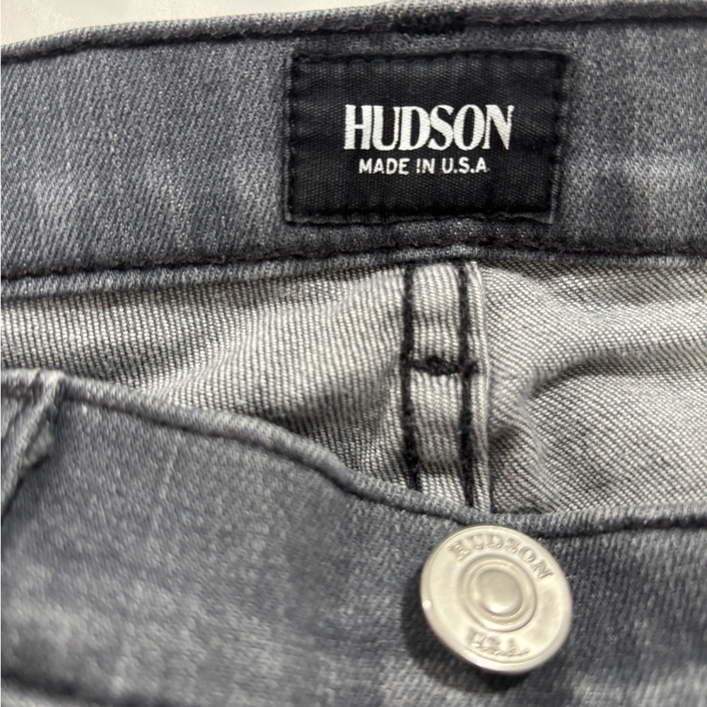 Hudson Stretch Skinny Jeans 27 Gray Mid Rise Made in USA - Picture 12 of 14